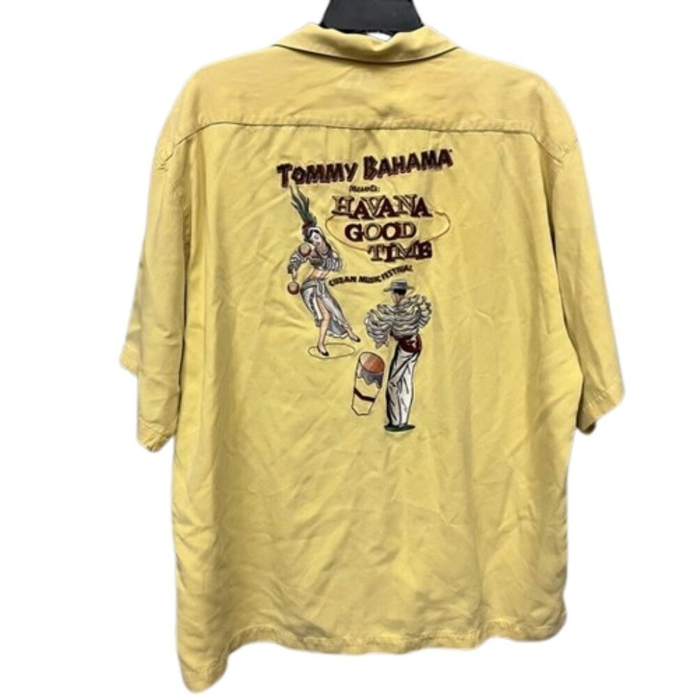Tommy Bahama 100% Silk Embroidered HAVANA GOOD TIME CUBAN MUSIC FESTIVAL Shirt